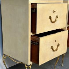 William Billy Haines Pair Large Mid Century French Parchment Commodes Chests or Cabinets 1950s - 2999135