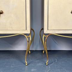 William Billy Haines Pair Large Mid Century French Parchment Commodes Chests or Cabinets 1950s - 2999136