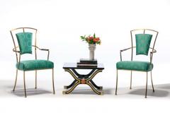 William Billy Haines Pair of Billy Haines Style Hollywood Regency Armchairs in Tony Duquette Fabric - 1976922