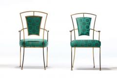 William Billy Haines Pair of Billy Haines Style Hollywood Regency Armchairs in Tony Duquette Fabric - 1976925