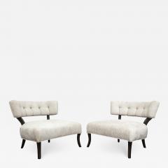 William Billy Haines Pair of Elegant Slipper Chairs in The Manner of Billy Haines 1940s - 2320235