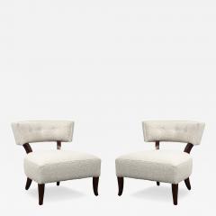 William Billy Haines Pair of Mid Century Curved Slipper Chairs w Boucl Upholstery by Billy Haines - 4746403