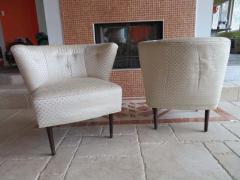 William Billy Haines Sculptural Billy Haines Style Barrel Back Lounge Chairs Mid Century Modern Pair - 1559663