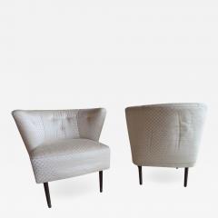 William Billy Haines Sculptural Billy Haines Style Barrel Back Lounge Chairs Mid Century Modern Pair - 1561439