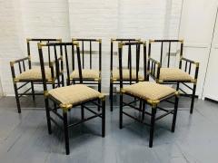 William Billy Haines Set of 6 Billy Haines Faux Bamboo Dining Chairs - 1448928