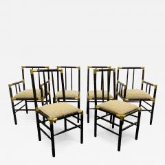 William Billy Haines Set of 6 Billy Haines Faux Bamboo Dining Chairs - 1449498