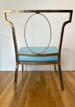 William Billy Haines William Billy Haines Chromed Brass and Turquoise Leather Chair - 2719302