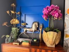 William Billy Haines X Large Patinated Brass Sea Shell Planter Billy Haines Style 1970s - 4761556
