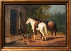 William Carl Wilhelm Hahn Horses Awaiting Riders - 3349904