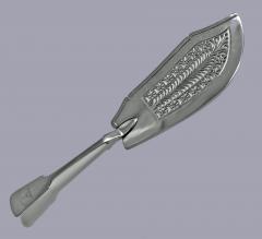 William Chawner Antique Georgian Silver Fish Slice London 1825 William Chawner - 446021