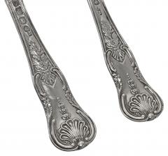 William Chawner Pair Georgian Silver Kings Honseysuckle Salt Spoons 1826 Chawner - 3923587