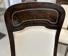 William Doezema Set of 6 Mastercraft Carpathian Elm and Brass Inlaid Dining Chairs - 3244920