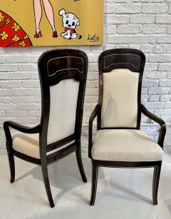 William Doezema Set of 6 Mastercraft Carpathian Elm and Brass Inlaid Dining Chairs - 3244939