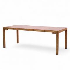 William Doezema William Doezema for Mastercraft Burlwood and Brass Dining Table with 3 Leaves - 4313475