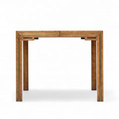 William Doezema William Doezema for Mastercraft Burlwood and Brass Dining Table with 3 Leaves - 4313479