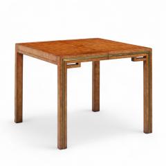 William Doezema William Doezema for Mastercraft Burlwood and Brass Dining Table with 3 Leaves - 4313480