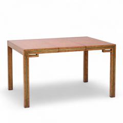 William Doezema William Doezema for Mastercraft Burlwood and Brass Dining Table with 3 Leaves - 4313481