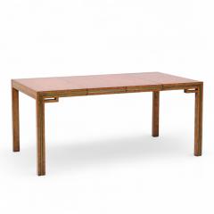 William Doezema William Doezema for Mastercraft Burlwood and Brass Dining Table with 3 Leaves - 4313483
