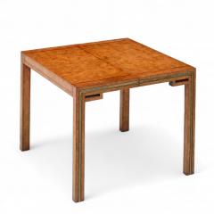 William Doezema William Doezema for Mastercraft Burlwood and Brass Dining Table with 3 Leaves - 4313484