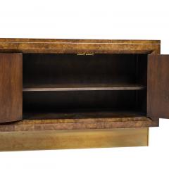 William Doezema William Doezema for Mastercraft Mid Century Burlwood and Brass Credenza - 4320412
