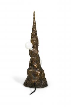 William Guillon French Contemporary Khaos Sculptural Bronze Table Lamp - 4605476