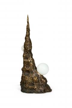 William Guillon French Contemporary Khaos Sculptural Bronze Table Lamp - 4605477