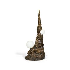 William Guillon French Contemporary Khaos Sculptural Bronze Table Lamp - 4619590