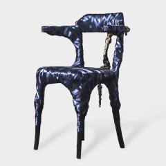 William Guillon IN MEMORIA 1 4 Bronze and satin covered vintage bistro chair - 4308654