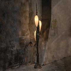 William Guillon LV426 FLOOR LAMP Bronze and porcelain lighting sculpture - 4308646