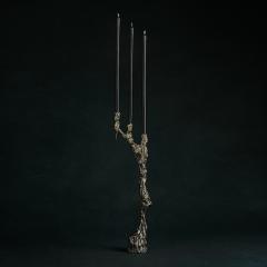 William Guillon OMNIA VANITAS 19 One of a kind white bronze candleholder for 3 candles signed - 2977421