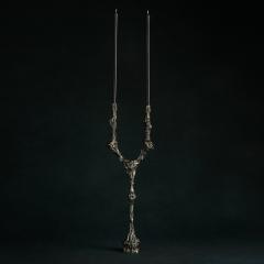William Guillon OMNIA VANITAS 6 One of a kind white bronze candleholder for 2 candles signed - 2977430