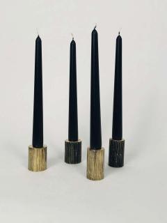 William Guillon Set of 4 Solid Brass Sculpted Candleholders Signed by William Guillon - 1758326