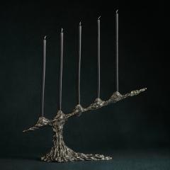 William Guillon VANITE 22 Unique white bronze candleholder hand sculpted - 2907955