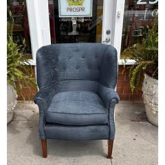William Haines Hall Billy Hanes Style Blue Wing French Stripe Wing Back Chair - 3253372