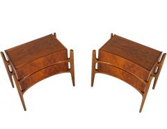 William Hinn Pair of Mid Century Modern Curved Nightstands by William Hinn Circa 1950 s - 3156728