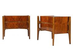 William Hinn Pair of Mid Century Modern Curved Nightstands by William Hinn Circa 1950 s - 3156733