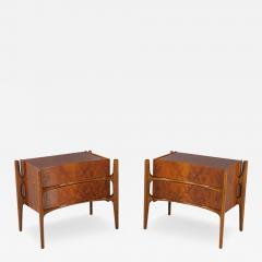 William Hinn Pair of Mid Century Modern Curved Nightstands by William Hinn Circa 1950 s - 3160833