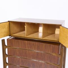 William Hinn William Hinn Mid Century Walnut Curved Front Highboy Dresser - 4050247