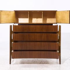 William Hinn William Hinn Mid Century Walnut Curved Front Highboy Dresser - 4157025