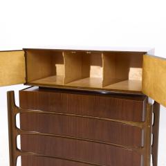 William Hinn William Hinn Mid Century Walnut Curved Front Highboy Dresser - 4157027