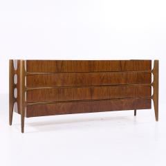 William Hinn William Hinn Mid Century Walnut Curved Front Lowboy Dresser - 4050063