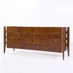 William Hinn William Hinn Mid Century Walnut Curved Front Lowboy Dresser - 4050064