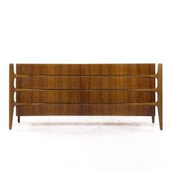 William Hinn William Hinn Mid Century Walnut Curved Front Lowboy Dresser - 4153146