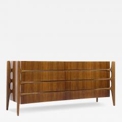 William Hinn William Hinn Mid Century Walnut Curved Front Lowboy Dresser - 4153666