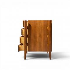 William Hinn William Hinn Mid Century Walnut Curved Front Lowboy Dresser - 4687265