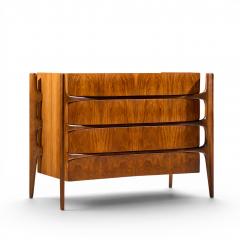 William Hinn William Hinn Mid Century Walnut Curved Front Lowboy Dresser - 4689030
