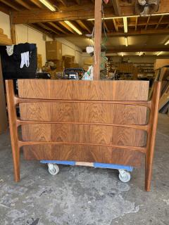 William Hinn William Hinn Sculpted Walnut 4 Drawer Dresser Made in Sweden c 1950s - 4232591