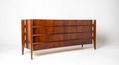 William Hinn William Hinn Sculpted Walnut 8 Drawer Dresser Made in Sweden Circa 1950s - 4611551