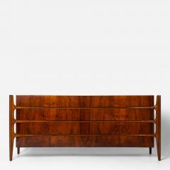 William Hinn William Hinn Sculpted Walnut 8 Drawer Dresser Made in Sweden Circa 1950s - 4613842