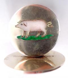 William Hornby English Edwardian Silver Gilt Lucky Charm Place Card Holders 1905 - 4424454